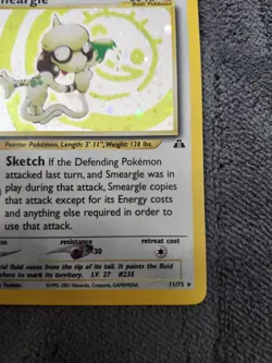 Pokemon Smeargle (NM) Neo Discovery 1st edition Holo Rare 11/75 - Image 4