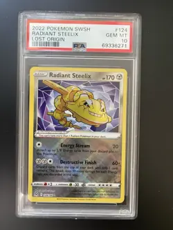 2022 POKEMON SWORD & SHIELD LOST ORIGIN #124 RADIANT STEELIX PSA 10 - Image 1