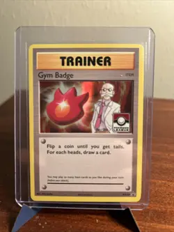 Pokemon TCG 2017 XY Promo Gym Badge Blaine - XY209 Stamped Pokemon League - Image 1