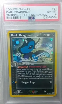 2004 Pokemon EX DARK Dragonair Tm.Rocket Returns-Rev.Foil Psa 8 - Image 1