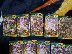 NEW & SEALED Lot Of 10 Pokemon Sword & Shield Evolving Skies Booster Packs - Image 4