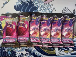 Pokemon Fusion Strike Sleeved Booster Pack SWSH Sealed *Lot Of 6* - Image 1