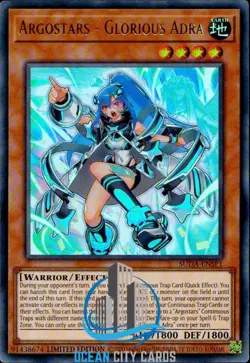 Yugioh Argostars Glorious Adra SUDA-ENSP1 Ultra Rare Limited Edition - Image 1