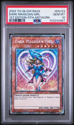 2024 YU-GI-OH! RA03-QUARTER CENTURY BONANZA #EN123 DARK MAGICIAN GIRL PSA 10 - Image 1