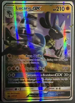 Pokemon Card - Lucario GX Holo Black Star Promo Card SM100 - Image 1