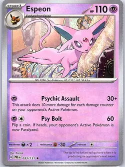 Espeon (Poke Ball) 033/131 SV: Prismatic Evolutions - Pokemon Card - NM - Image 1