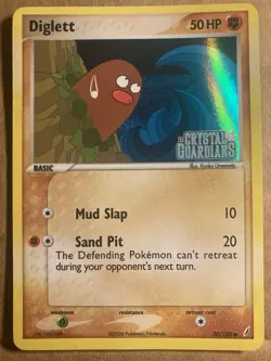 Diglett Pokemon Card Crystal Guardians 50/100 Holo LP - Image 1