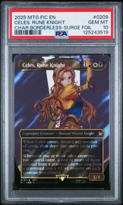 PSA 10 MTG FINAL FANTASY COMMANDER SURGE FOIL #0209 CELES, RUNE KNIGHT 2025 - Image 1