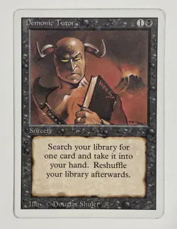 Demonic Tutor Revised MP Moderate Play MTG Magic The Gathering A-6 - Image 1