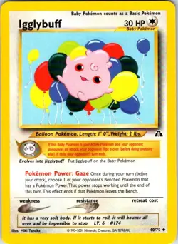 Pokemon | Neo Discovery | Igglybuff | 40/75 | Unlimited | NM - Image 1