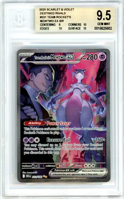 Pokemon Team Rocket's Mewtwo EX #231 Destined Rivals BGS 9.5 Gem Mint 3 10 subs - Image 1