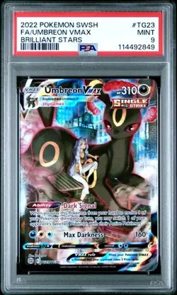2022 Pokemon Sword & Shield Brilliant Stars Fa Umbreon Vmax #TG23 PSA 9 - Image 1