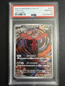 Pokemon PSA 10 Yveltal Art Rare 071/062 Japanese SV3a Holo 2023 - Image 1
