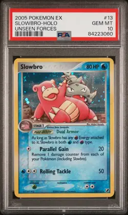 2005 POKEMON EX UNSEEN FORCES #13 SLOWBRO-HOLO PSA 10 - Image 1