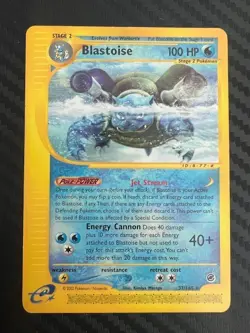 Pokemon TCG Blastoise Expedition Regular Rare 37/165 LP - Image 1