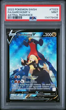 2022 POKEMON SWORD & SHIELD ASTRAL RADIANCE #TG23 FULL ART/GARCHOMP V PSA 9 - Image 1