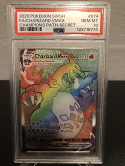 PSA 10 | Pokemon Charizard VMAX 074/073 Secret Rare | 2020 Champions Path - Image 1