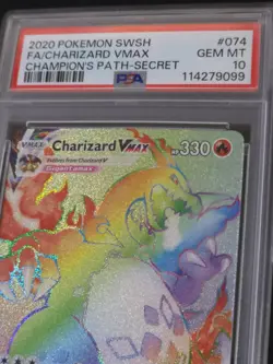 2020 Pokemon Sword & Shield Champion's Path Charizard Vmax 074/073 Secret PSA 10 - Image 5