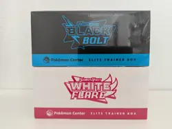 Pokemon Scarlet and Violet Black Bolt White Flare Pokemon Center ETBs SEALED NEW - Image 5