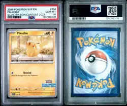 PSA 10 Pikachu 214 Pokemon Promo Card SVP EN Illustration Contest 2024 See Photo - Image 3
