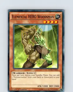 Yu-Gi-Oh TCG Elemental HERO Woodsman SDHS-EN003 1st Edition Common Card NM - Image 1