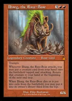 MTG Ravnica Remastered RETRO BORDER M Ilharg, the Raze-Boar #0334 nm - Image 1