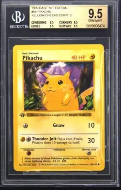 1999 POKEMON BASE SET 1ST ED - YELLOW CHEEKS PIKACHU BGS 9.5 - Image 1