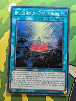 Ryu-Ge Realm - Dino Domains CRBR-EN037 Super Rare 1st Edition YuGiOh TCG Card - Image 1