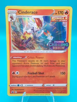 Cinderace - (Prerelease) SWSH112 SWSH: Sword & Shield Promo Cards Holo NM/M - Image 1