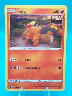 Tepig SWSH172 SWSH: Sword & Shield Promo Cards Pokemon TCG Holo Lightly Played - Image 1