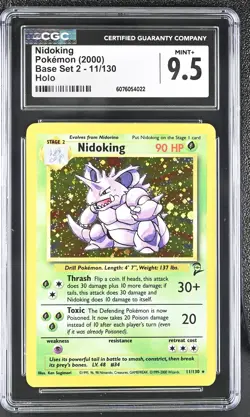 CGC 9.5 MINT+ Nidoking 2000 Base Set 2 11/130 Holo Pokemon Card - Image 1