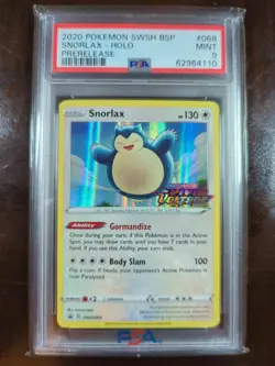 2020 Pokemon Vivid Voltage Prerelease Snorlax Holo #068 SWSH068 PSA 9 - Image 2