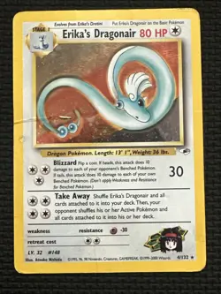 Erika's Dragonair Holo Rare Gym Heroes Unlimited 4/132 DMG English Pokemon TCG - Image 1