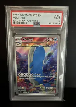 2025 Pokemon JTG EN Wailord #162- Journey Together Illustration Rare- PSA 9 - Image 1