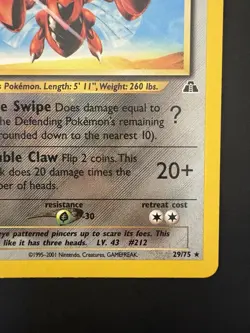 Pokemon Vintage Rare Scizor Neo Discovery 29/75 WotC - Image 4