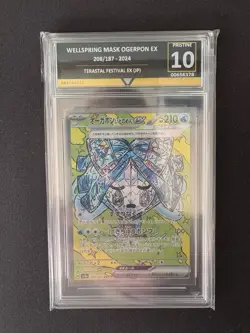 Wellspring Mask Ogerpon Ex 208/187 - Pokemon Terastal Festival - GetGraded 10 - Image 1