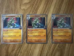 Pokemon Team Rocket's Tyranitar 096/182 Destined Rivals Prerelease 3 Card Set - Image 1
