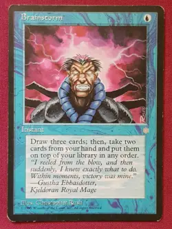 Magic The Gathering ICE AGE BRAINSTORM blue card MTG - Image 1