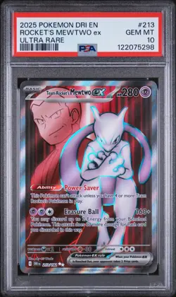 Team Rocket's Mewtwo EX 213/182 Destined Rivals PSA 10 GEM MINT Pokemon TCG Card - Image 3