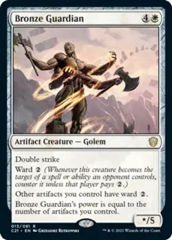 Moderatly Played, English - 1 x MTG Bronze Guardian Commander 2021 - Image 1