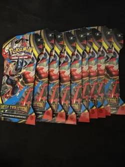 Pokemon TCG Mega Evolution Booster Bundle 6 Packs - Lot Of 9 - Image 1