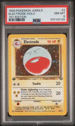 1999 POKEMON JUNGLE 1ST ED #2 ELECTRODE-HOLO PSA 8 - Image 1