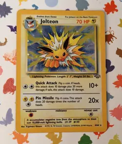 Pokemon TCG Jolteon Jungle 4/64 Holo Unlimited English Rare 1999 WOTC MP - Image 1