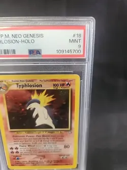 2000 Typhlosion 18/111 Neo Genesis Holo Pokemon PSA 9 *READ* - Image 3