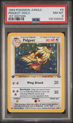 1999 POKEMON JUNGLE 1ST ED #8 PIDGEOT-HOLO PSA 8 - Image 1