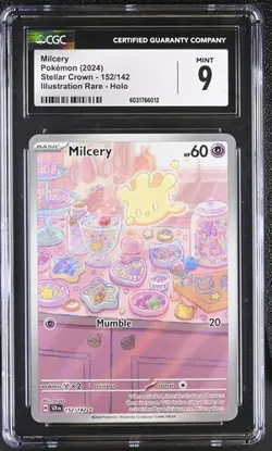 Milcery Pokemon 152/142 2024 Stellar Crown Illustration Rare - Image 1