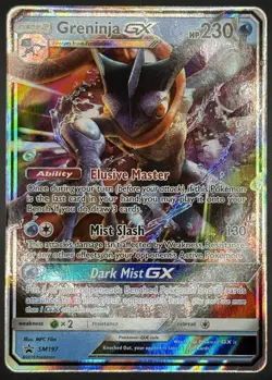 Pokemon TCG Greninja GX Sm Holo Black Star Promo Full Art SM197 MP - Image 1