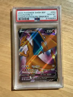 Pokemon TCG Champions Path Charizard V Ultra Rare SWSH050 PSA 10 Gem Mint - Image 1