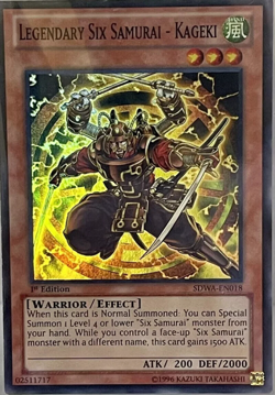 LEGENDARY SIX SAMURAI - KAGEKI - SUPER RARE 1ST EDITION-SDWA-EN018 YuGiOh TCG - Image 1