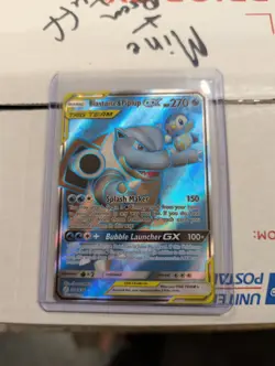Pokemon TCG Blastoise Piplup Tag Team GX Cosmic Eclipse Holo Card 214/236 - Image 1